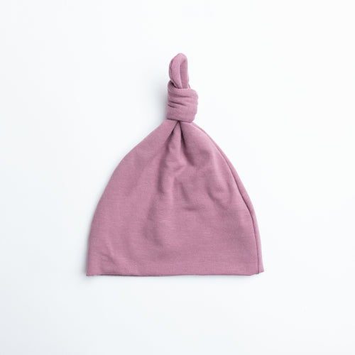 top knot hat in colour mauve