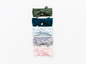 five coordinating colours of our baby headbands