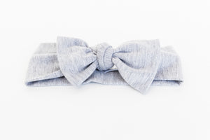 bamboo headband in heathered grey. comes in one size 0-12 months
