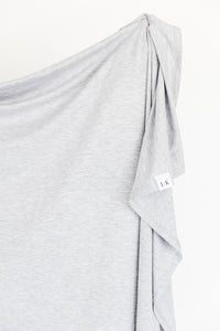 swaddle blanket in light heathered grey