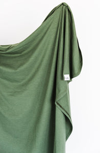 swaddle blanket in moss green
