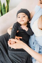 Load image into Gallery viewer, baby gown and hat in charcoal grey