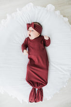 Load image into Gallery viewer, Bamboo Knotted Gown - Cranberry