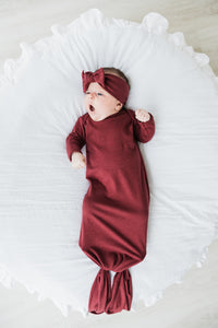 Bamboo Knotted Gown - Cranberry