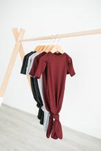 Load image into Gallery viewer, Bamboo Knotted Gown - Cranberry