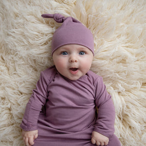 Top Knot Hat - Mauve